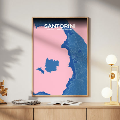 Santorini Candy Map Poster