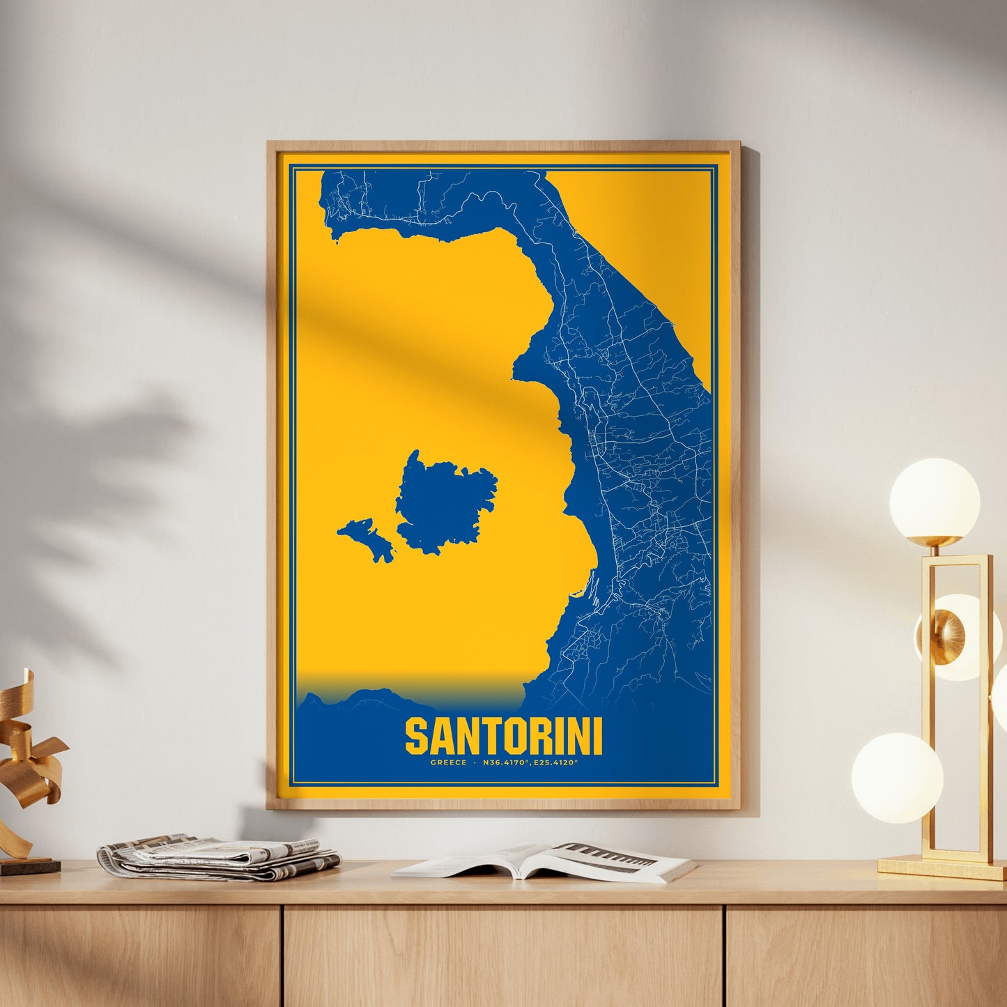 Santorini Blockbuster Map Poster