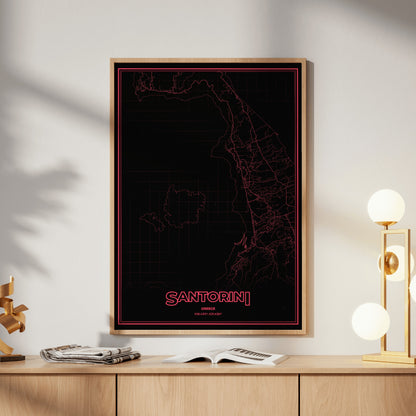 Santorini Phosphor Map Poster - System Alert