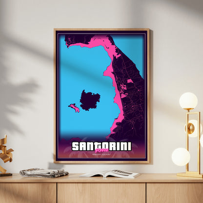 Santorini GTA Map Poster
