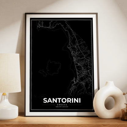 Santorini Modern Map Poster