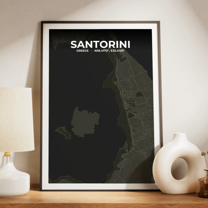 Santorini Sable Map Poster