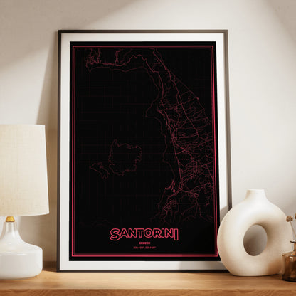Santorini Phosphor Map Poster - System Alert
