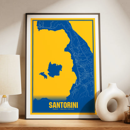 Santorini Blockbuster Map Poster