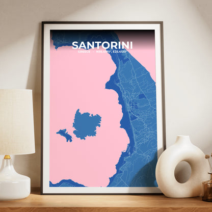 Santorini Candy Map Poster