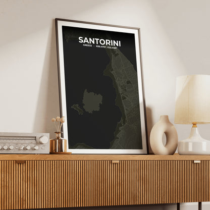 Santorini Sable Map Poster