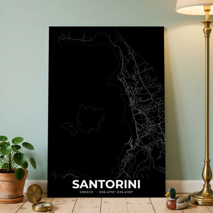 Santorini Elegant Map Poster