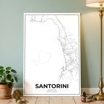 Santorini Modern Map Poster