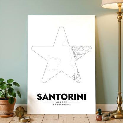 Santorini Star Map Poster