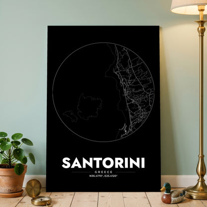 Santorini Spot Map Poster