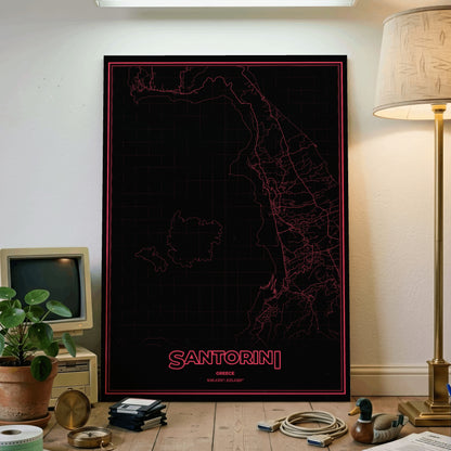 Santorini Phosphor Map Poster - System Alert