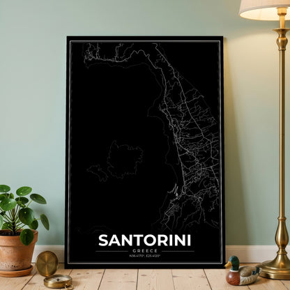 Santorini Modern Map Poster