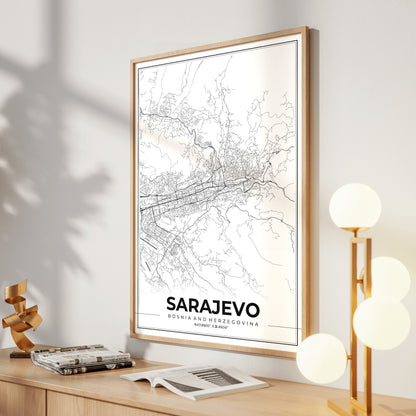 Sarajevo Modern Map Poster