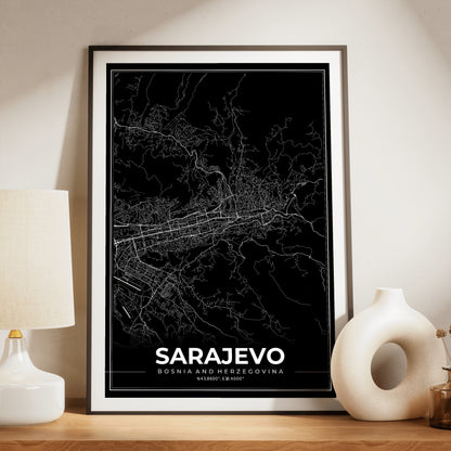 Sarajevo Modern Map Poster