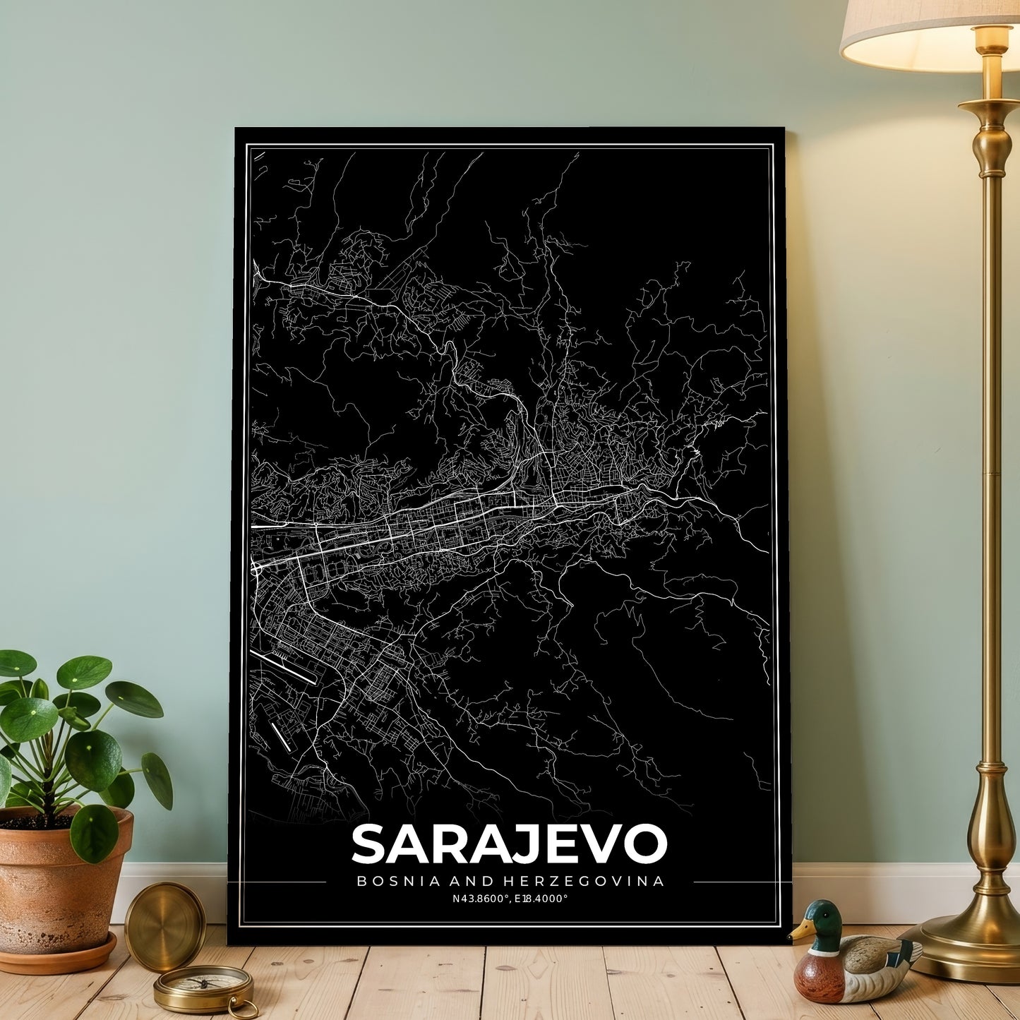 Sarajevo Modern Map Poster