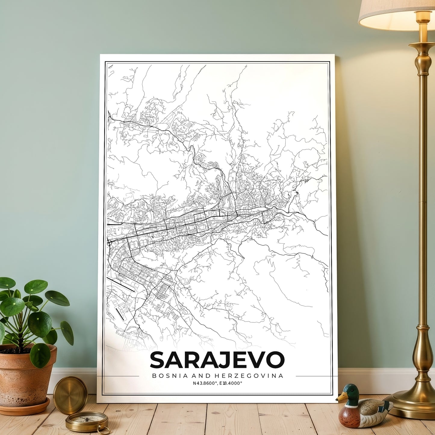 Sarajevo Modern Map Poster