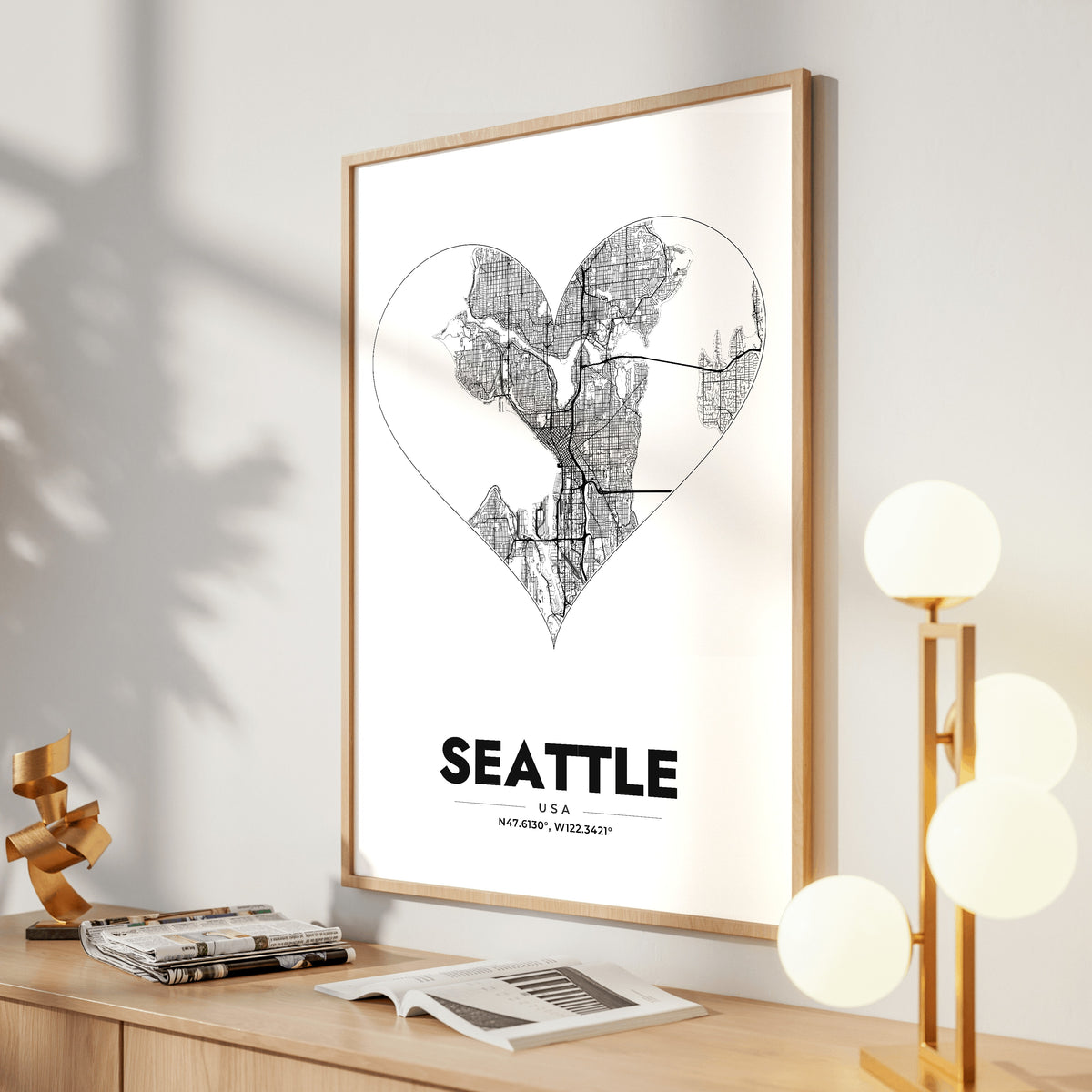 Seattle Heart Map Poster