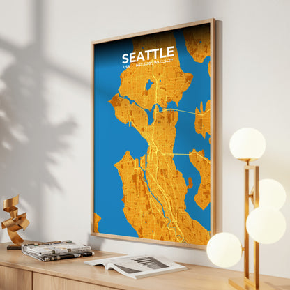 Seattle Scorch Map Poster