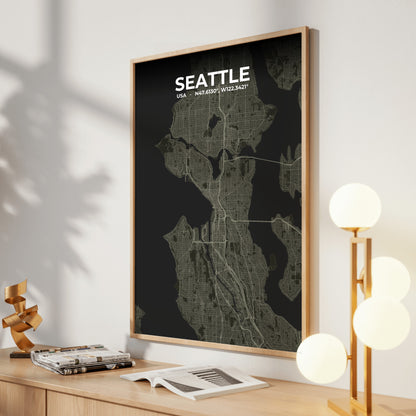Seattle Sable Map Poster