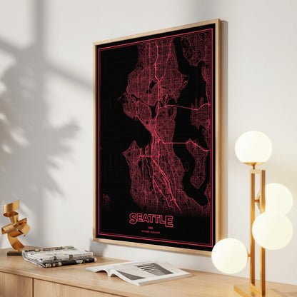 Seattle Phosphor Map Poster - System Alert