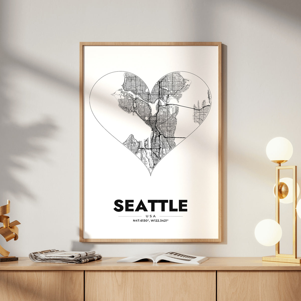 Seattle Heart Map Poster