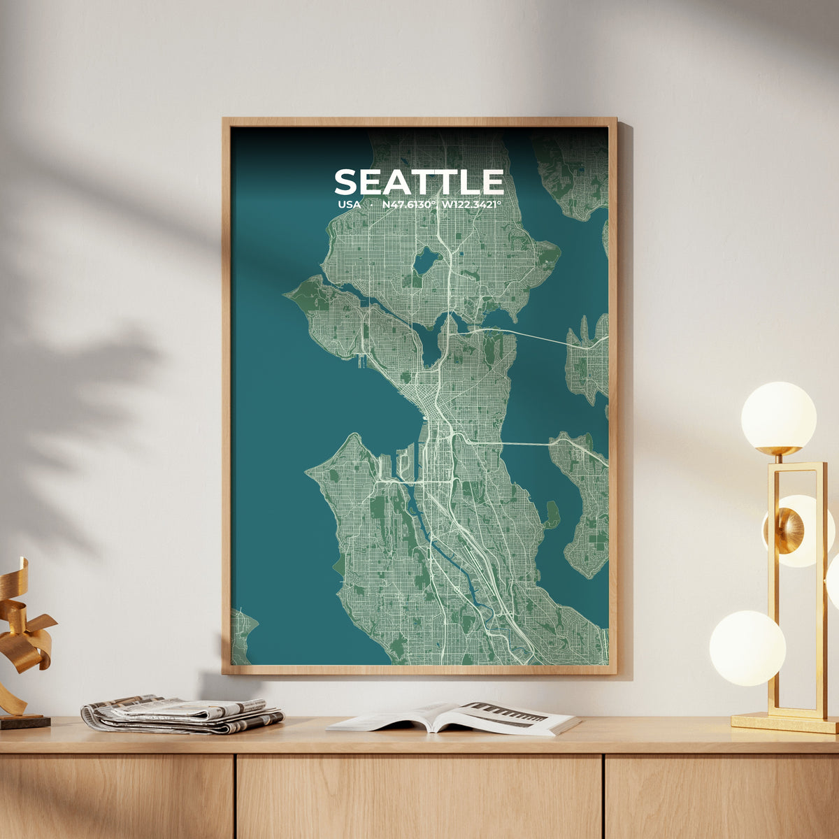 Seattle Mist Map Poster