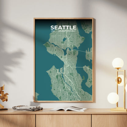 Seattle Mist Map Poster