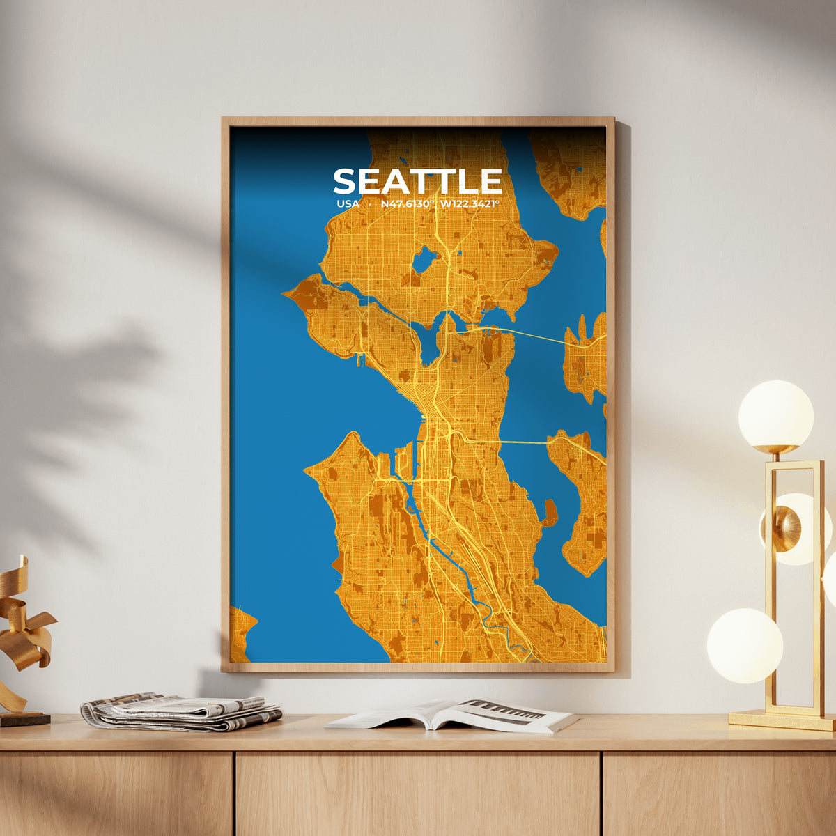 Seattle Scorch Map Poster