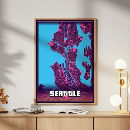 Seattle GTA Map Poster