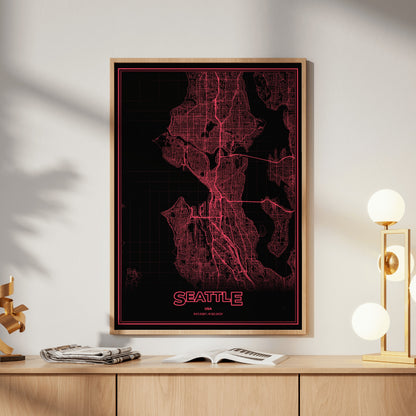 Seattle Phosphor Map Poster - System Alert