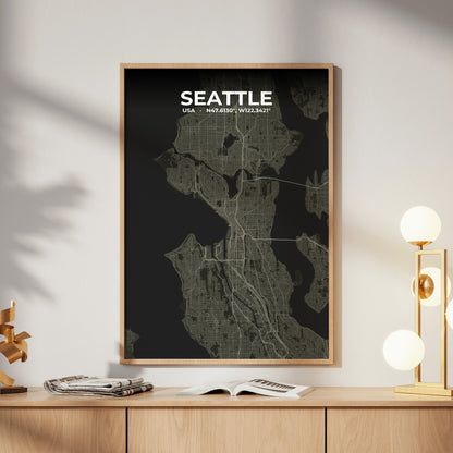 Seattle Sable Map Poster