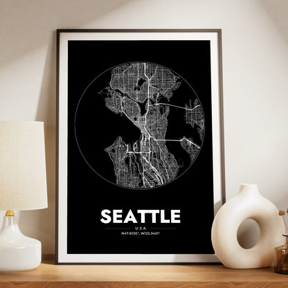 Seattle Spot Map Poster