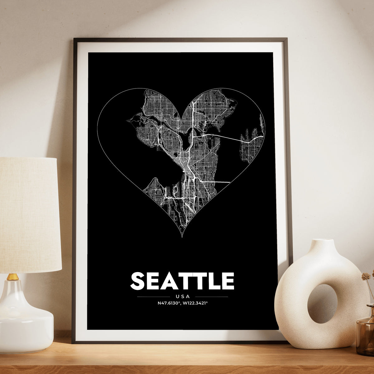 Seattle Heart Map Poster