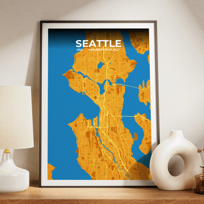Seattle Scorch Map Poster