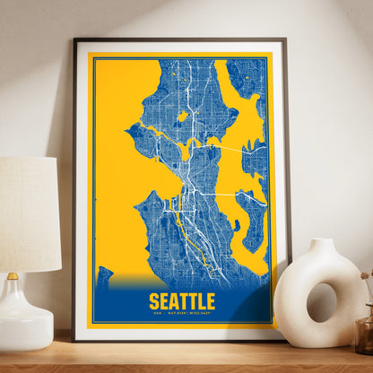 Seattle Blockbuster Map Poster