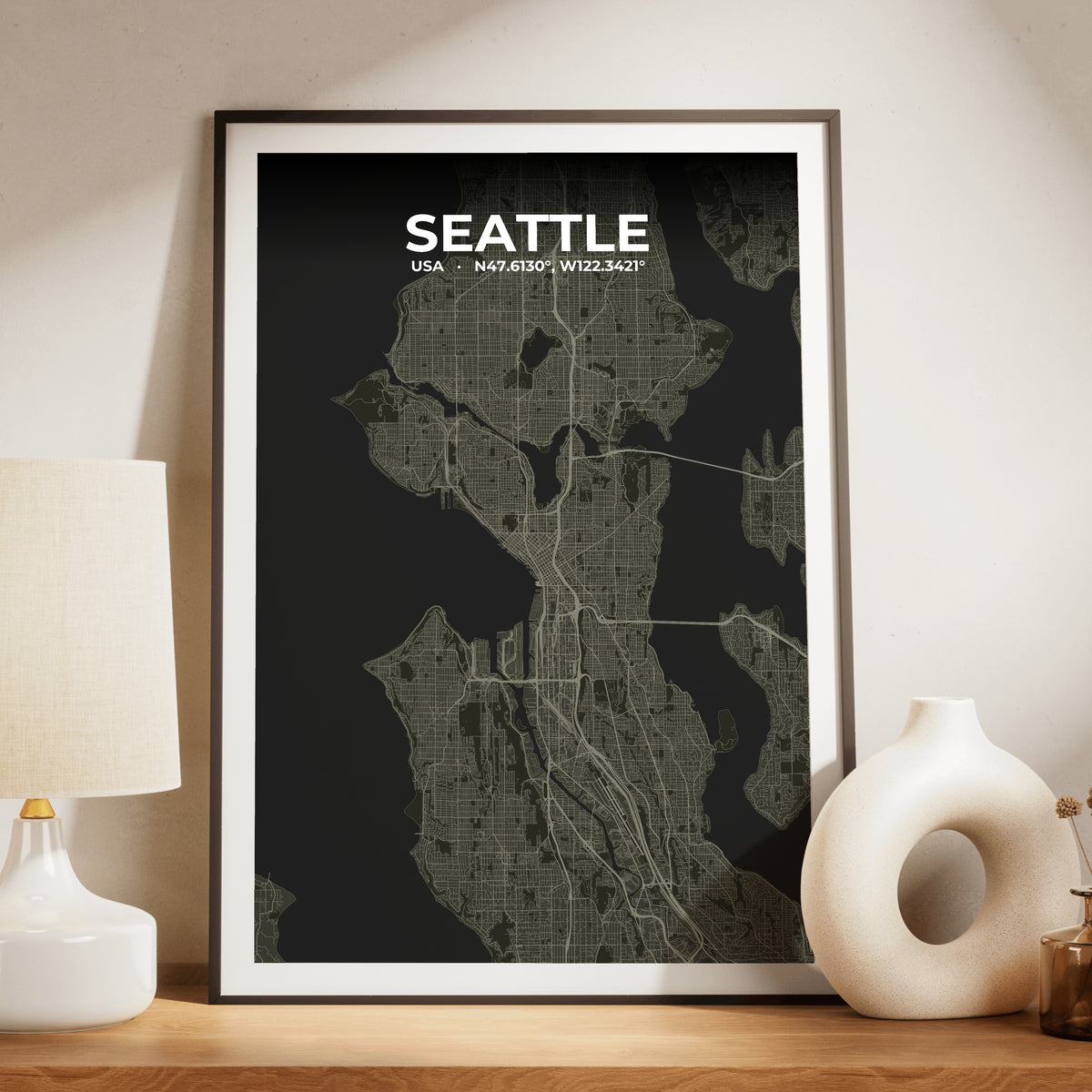 Seattle Sable Map Poster