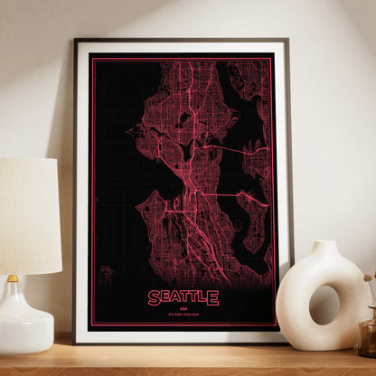 Seattle Phosphor Map Poster - System Alert
