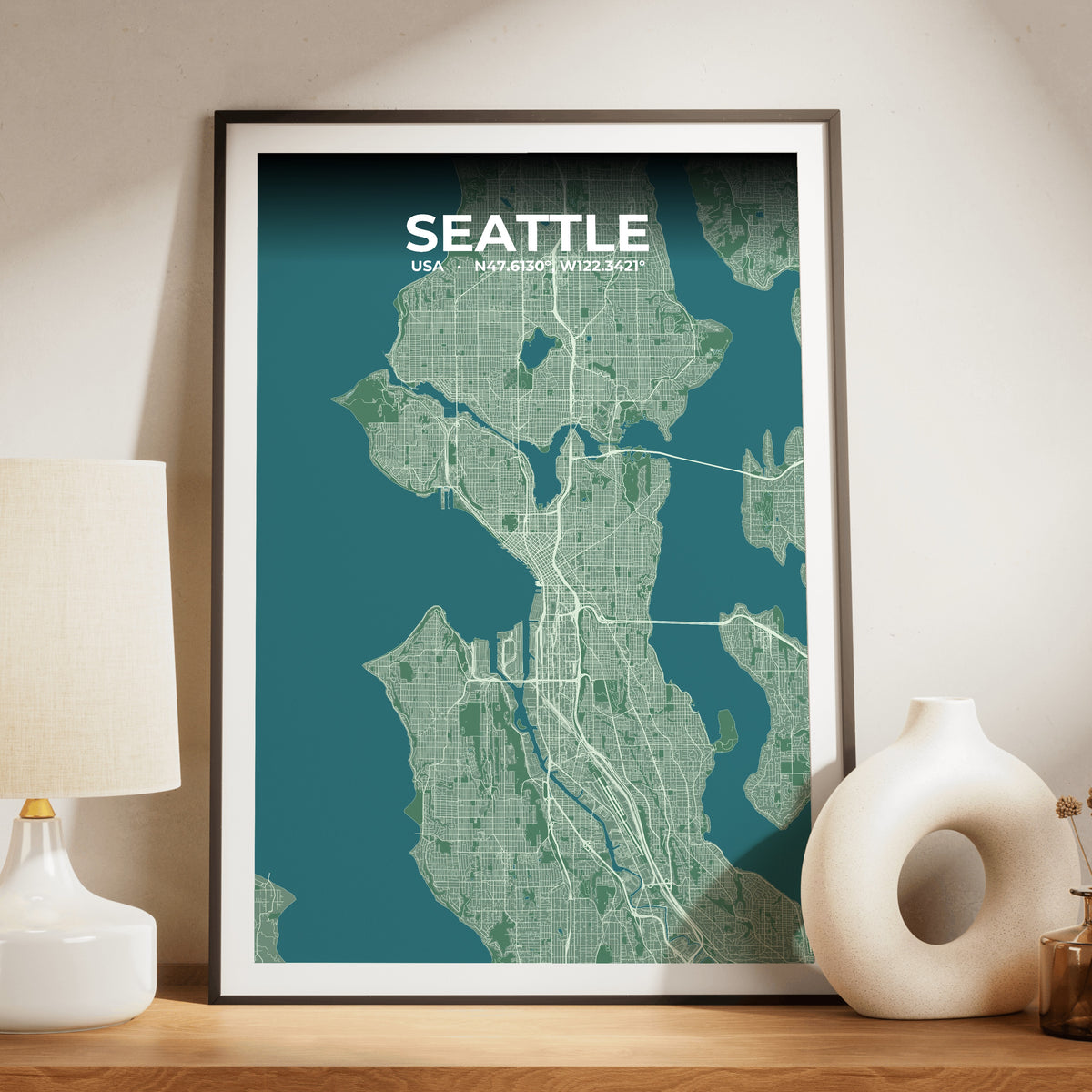 Seattle Mist Map Poster