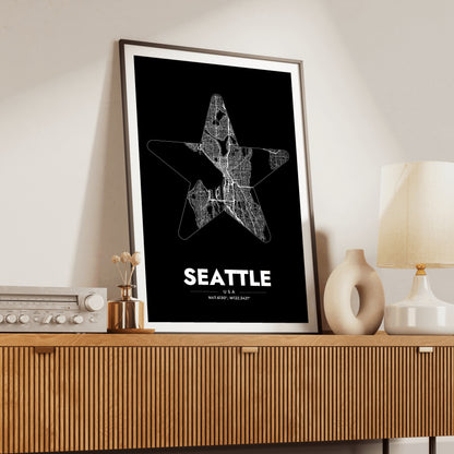 Seattle Star Map Poster