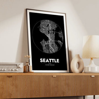 Seattle Spot Map Poster