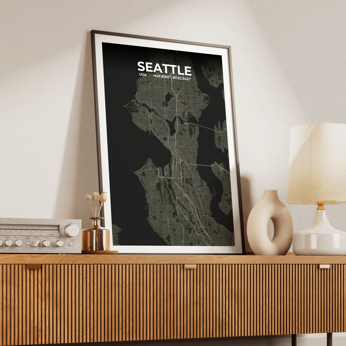 Seattle Sable Map Poster