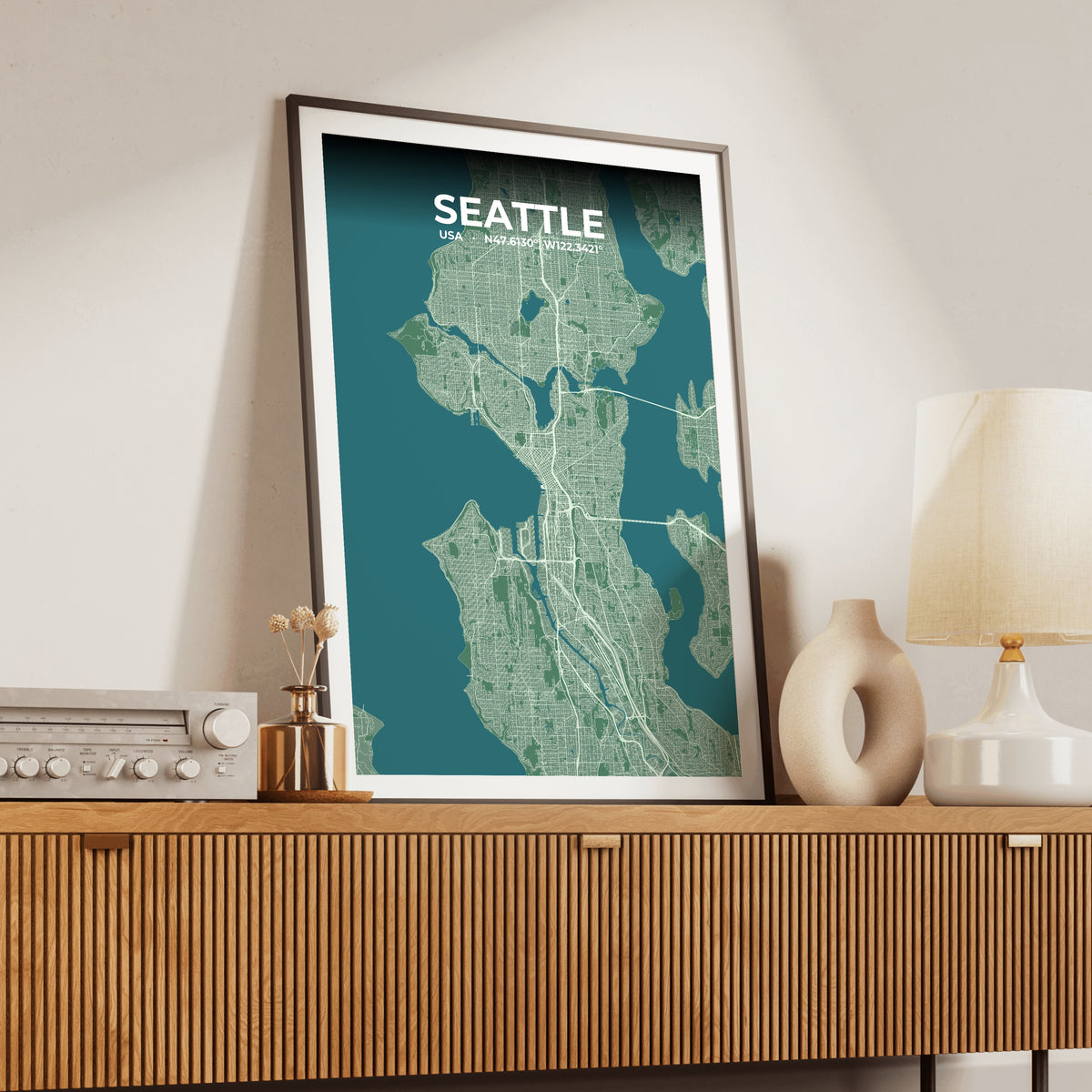 Seattle Mist Map Poster