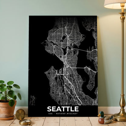 Seattle Elegant Map Poster