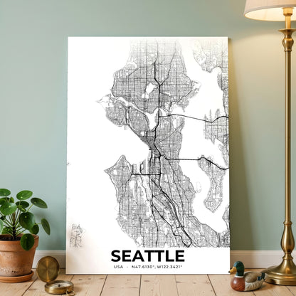 Seattle Elegant Map Poster