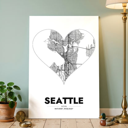 Seattle Heart Map Poster