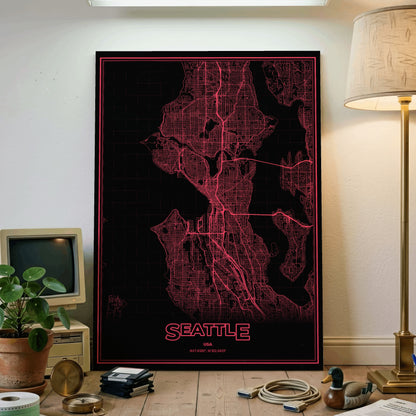 Seattle Phosphor Map Poster - System Alert