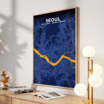 Seoul Ink Map Poster
