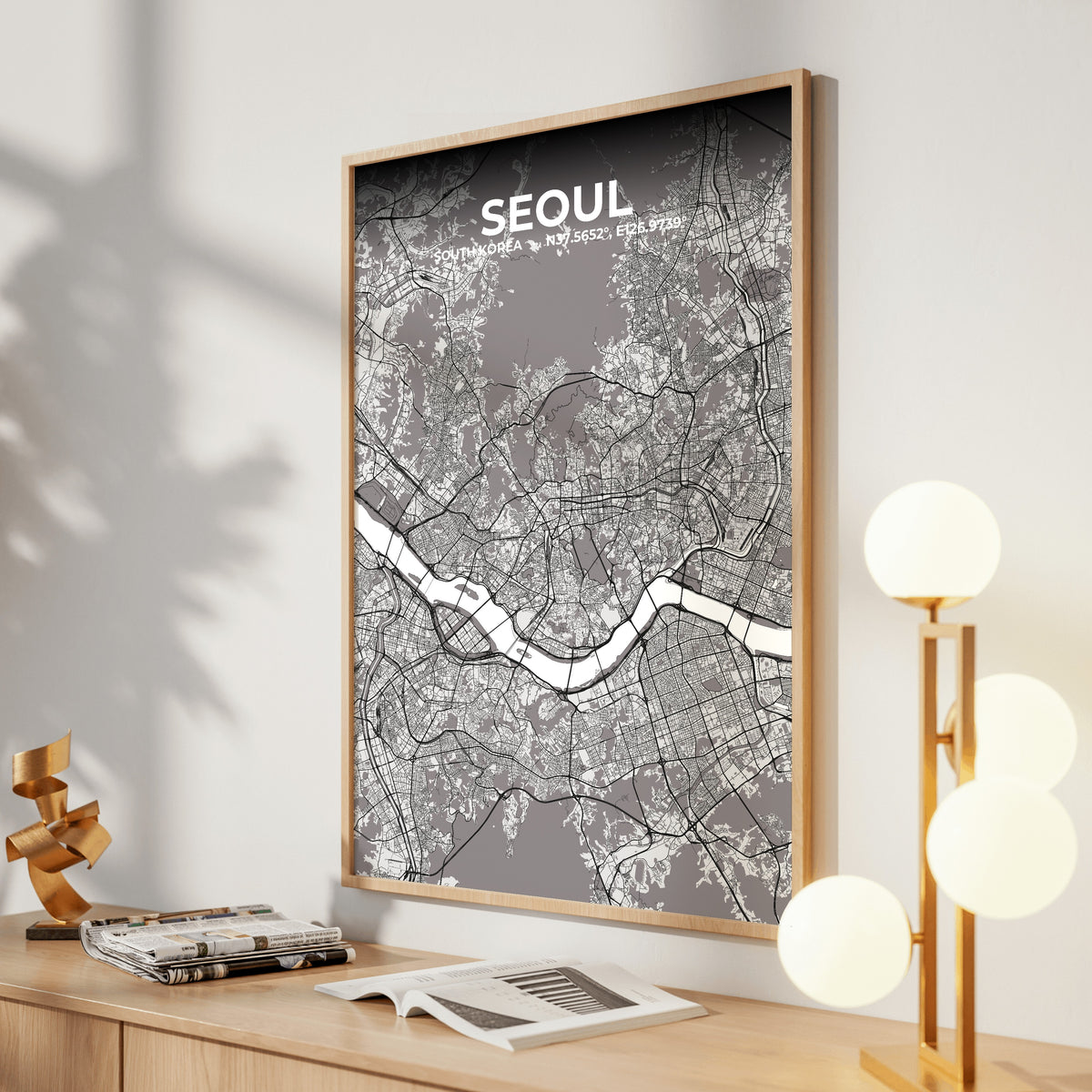 Seoul Ash Map Poster