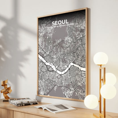 Seoul Ash Map Poster