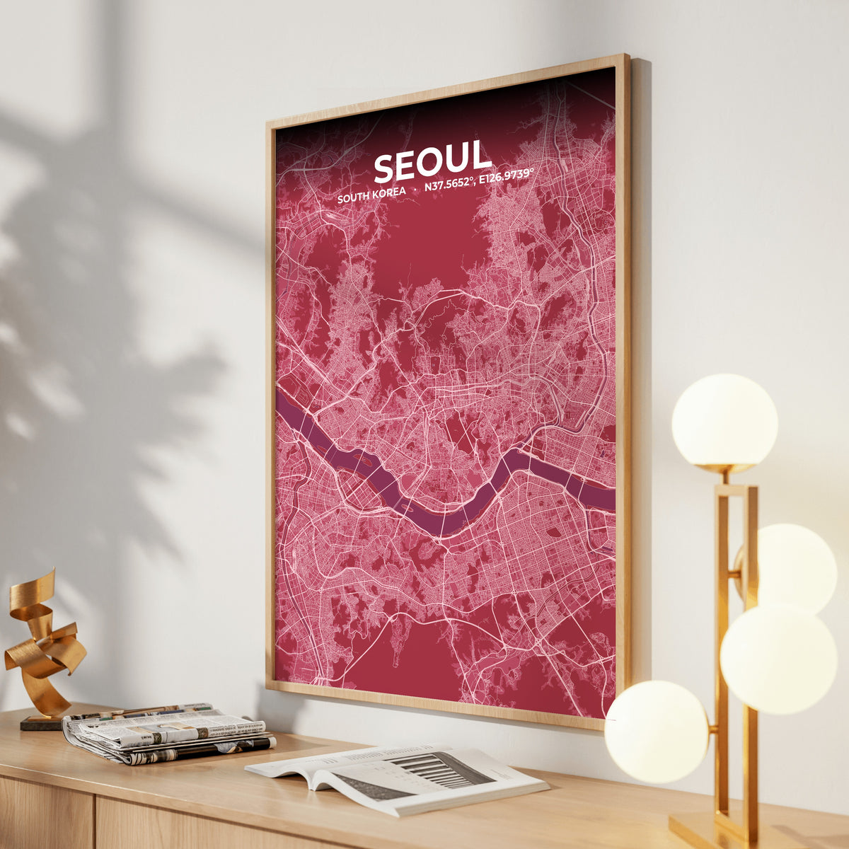 Seoul Scarlet Map Poster